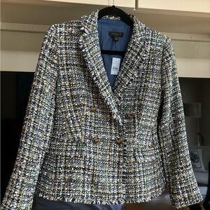 The Petite Tailored Double Breasted Blazer in Shimmer Tweed